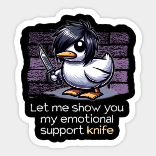 Funny Goose with Emotional Support Knife Sticker